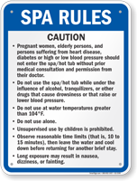 Ohio Caution Spa Rules Sign