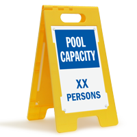 Pool Capacity XX Persons Custom Standing Floor Sign