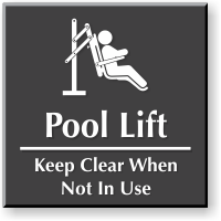 Pool Lift   Keep Clear Engraved Sign