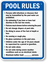 Pennsylvania Pool Rules Sign