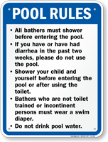 Virginia Pool Rules Sign