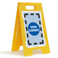Swim Clockwise Floor Sign