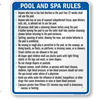 Indiana Pool And Spa Rules Sign