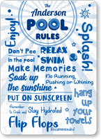 The Family Name Stay Hydrated Personalized Pool Sign
