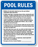 Pool Rules Sign for Utah