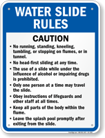 Utah Water Slide Rules Sign