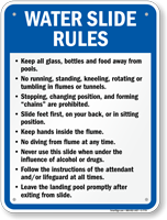 Water Slide Rules Sign