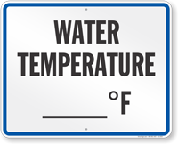 Water Temperature (with write in spot) Wisconsin State Pool Sign