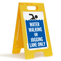 Water Walking Or Jogging Lane Only Floor Sign