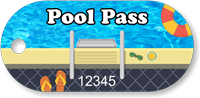 Pool Pass In Oblong Circle Shape, Summer Vacation