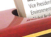 Business Cards fit neatly into the holder on this nameplate.